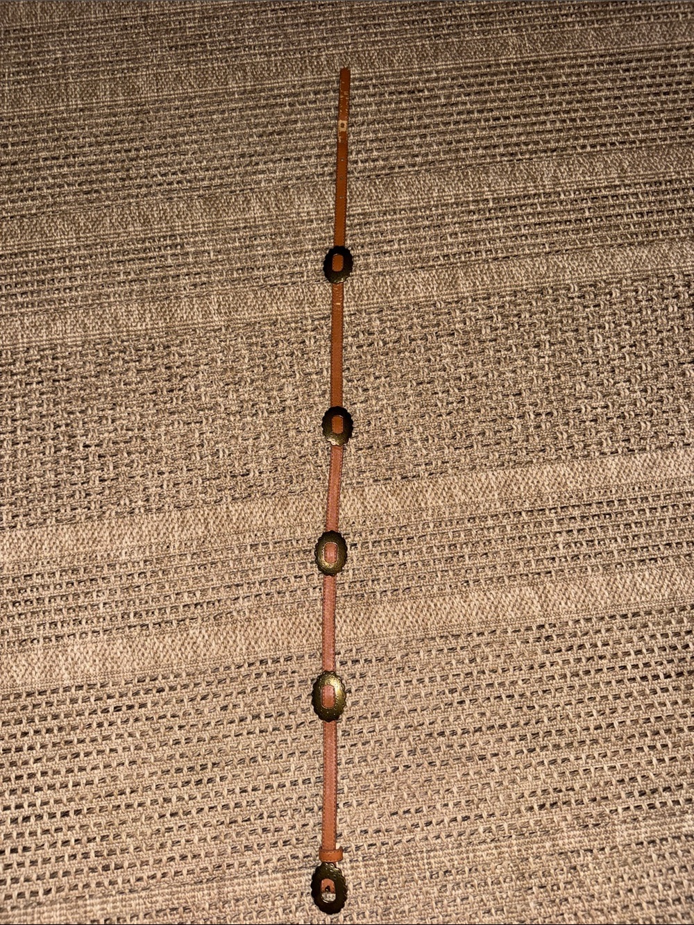 Western Style Yellowstone Brown Leather Belt Engraved Metal Accents